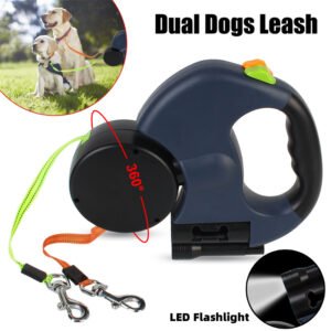 Retractable 360 Swivel Dog Leash With Flashlight